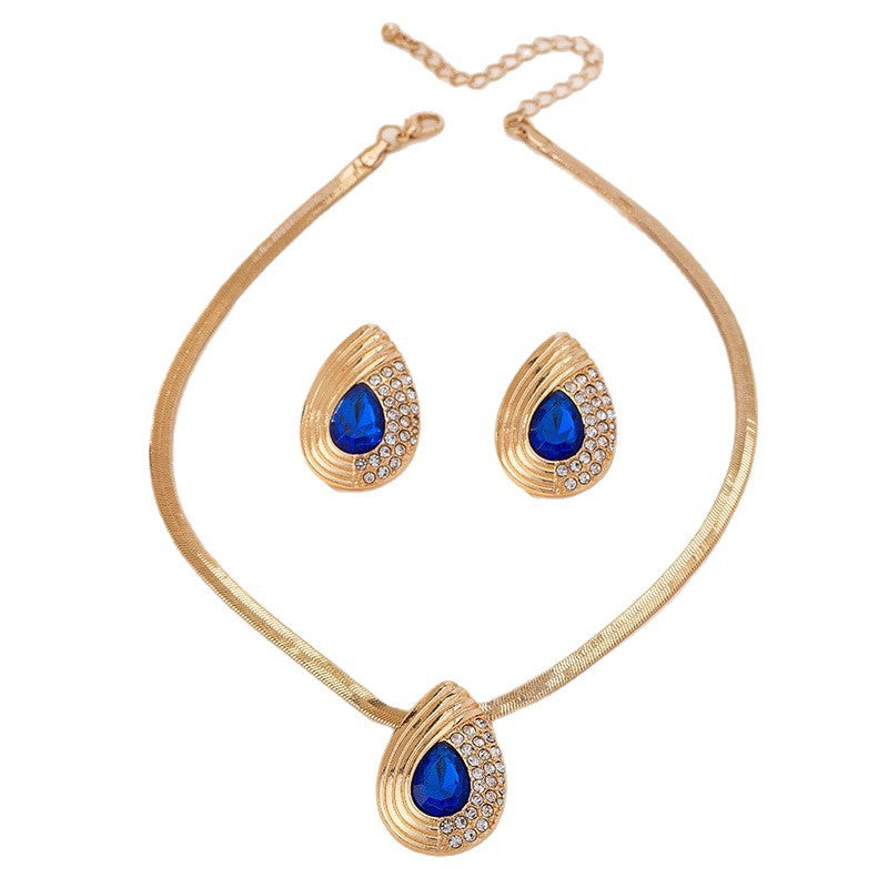 Glamorous Blue Teardrop Jewelry Set: Elegance Redefined!