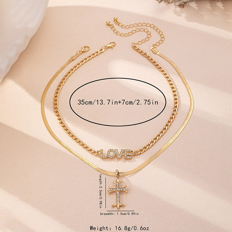 Trendy Layered Necklace Set: Love & Faith Combined!
