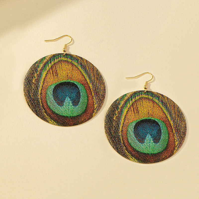 Vibrant Peacock Feather Earrings: Unique & Eye-Catching!