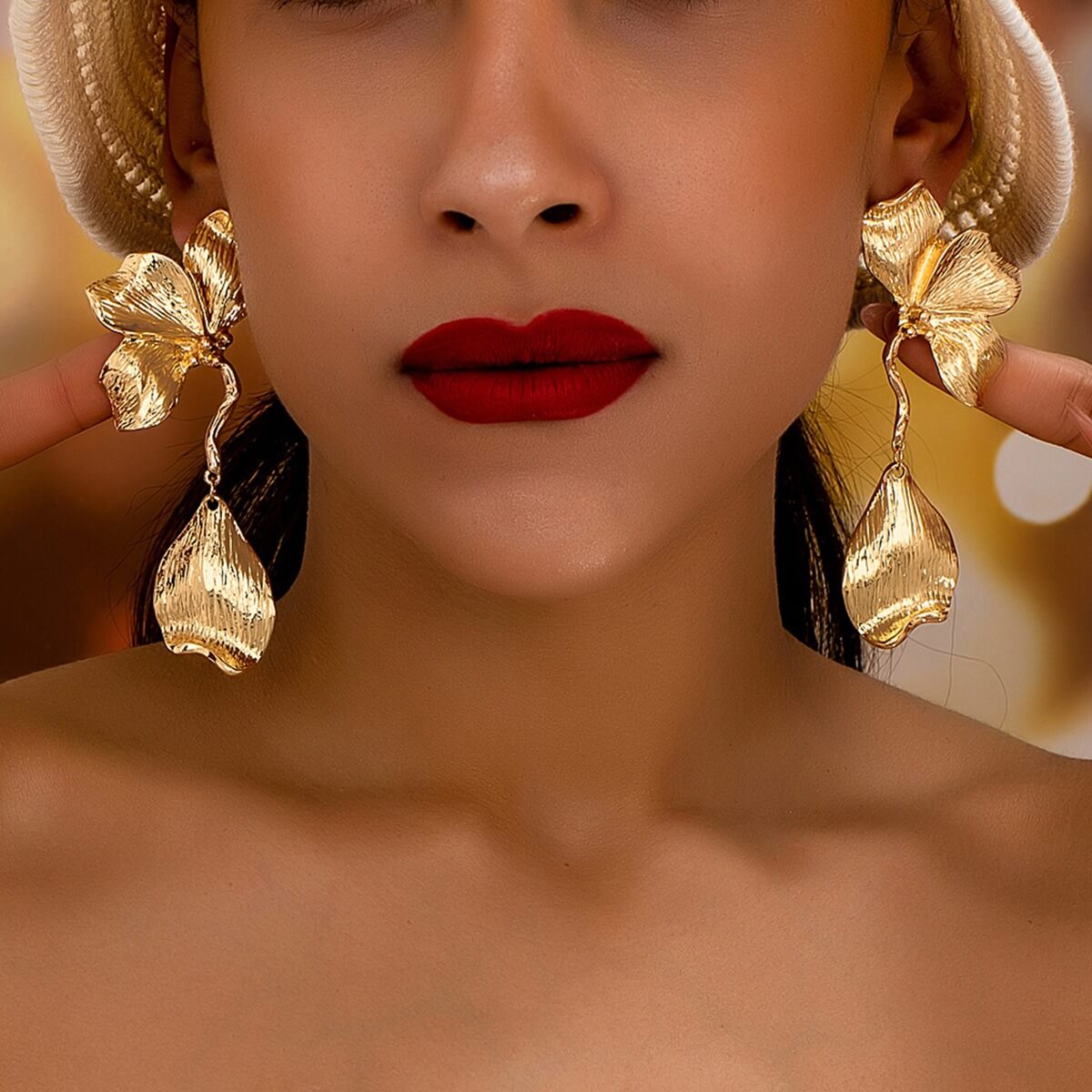 18K Gold Plated Flower Earrings