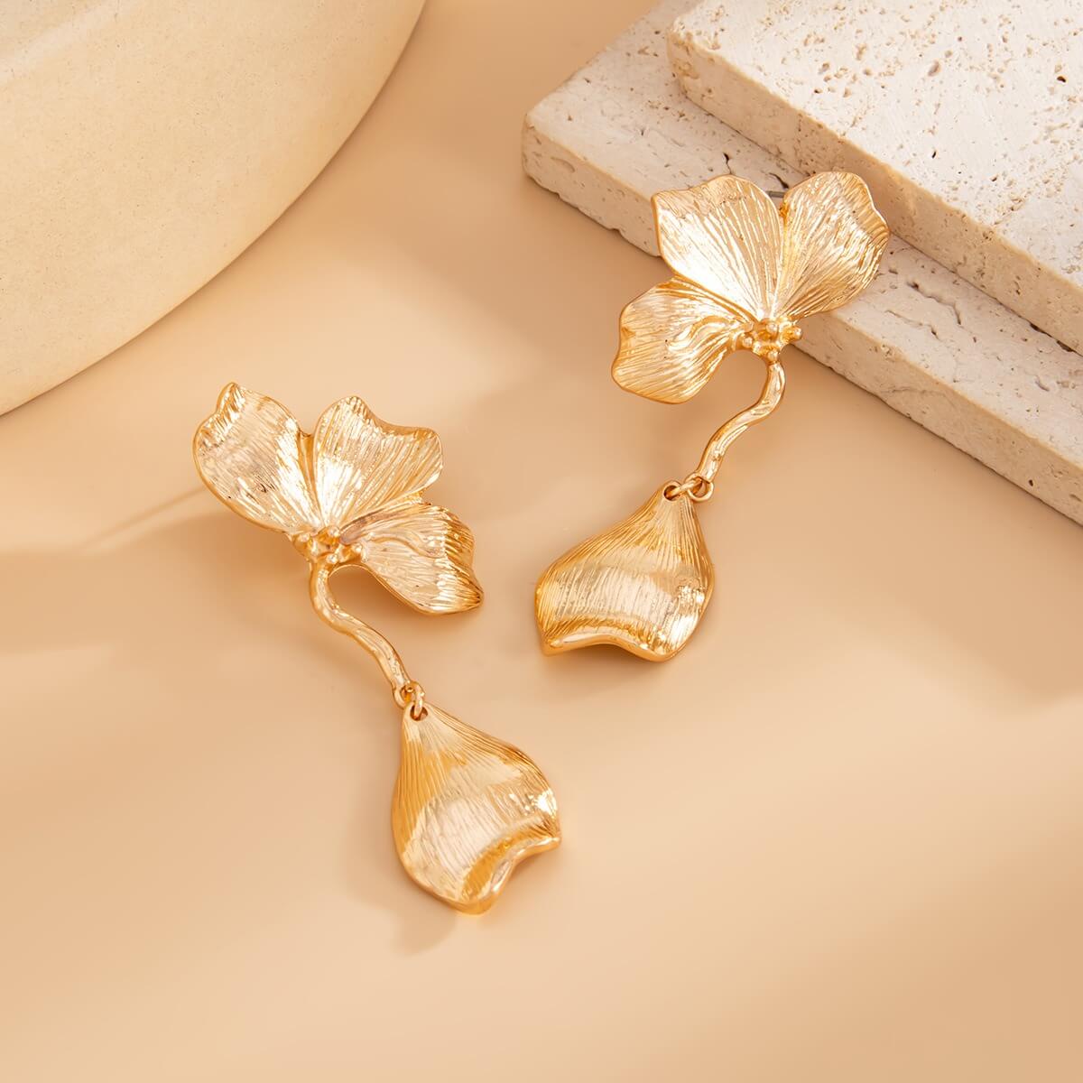 18K Gold Plated Flower Earrings