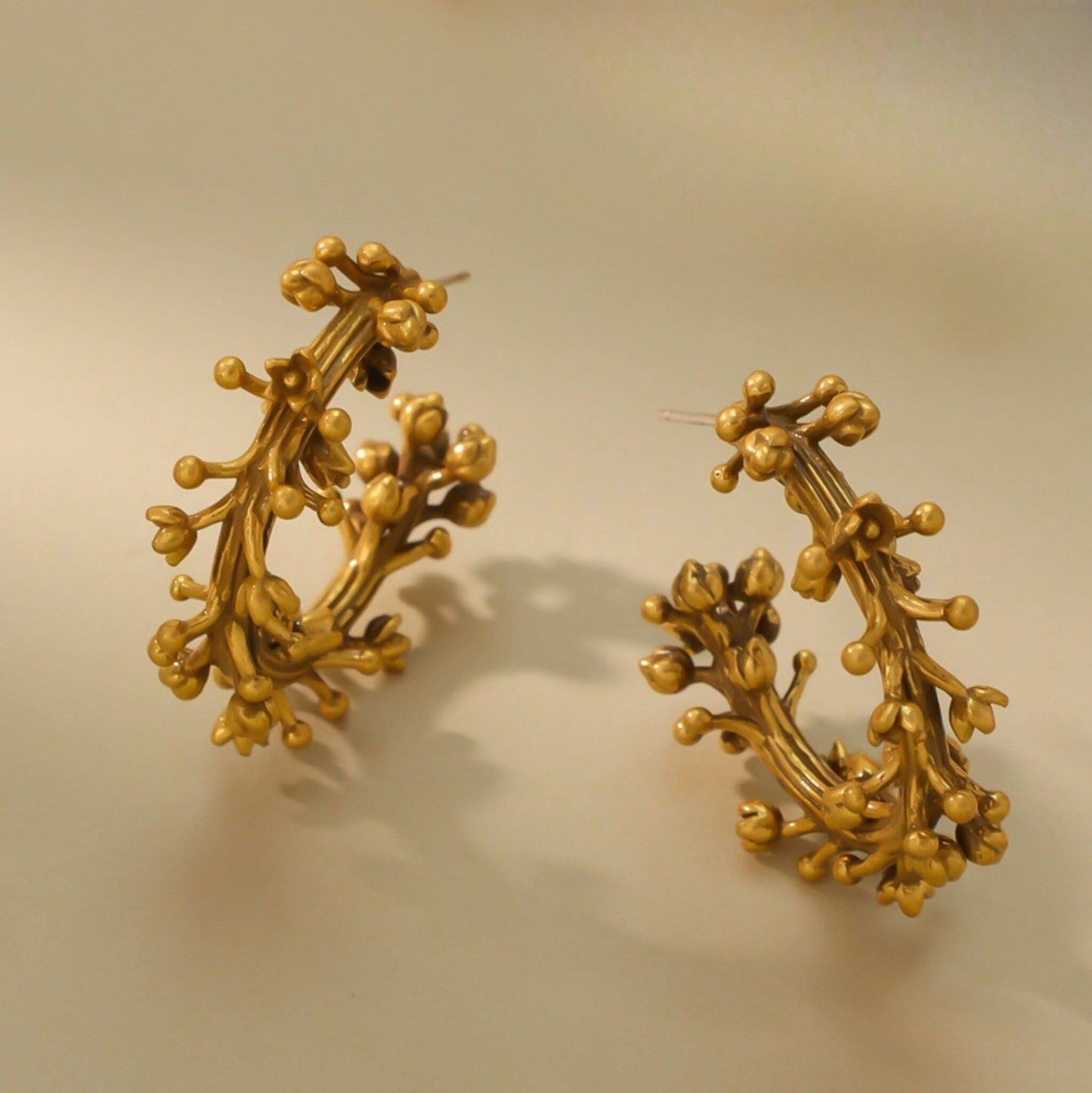 Branch flower earrings