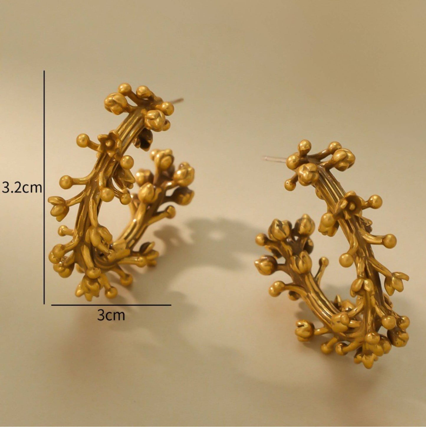 Branch flower earrings