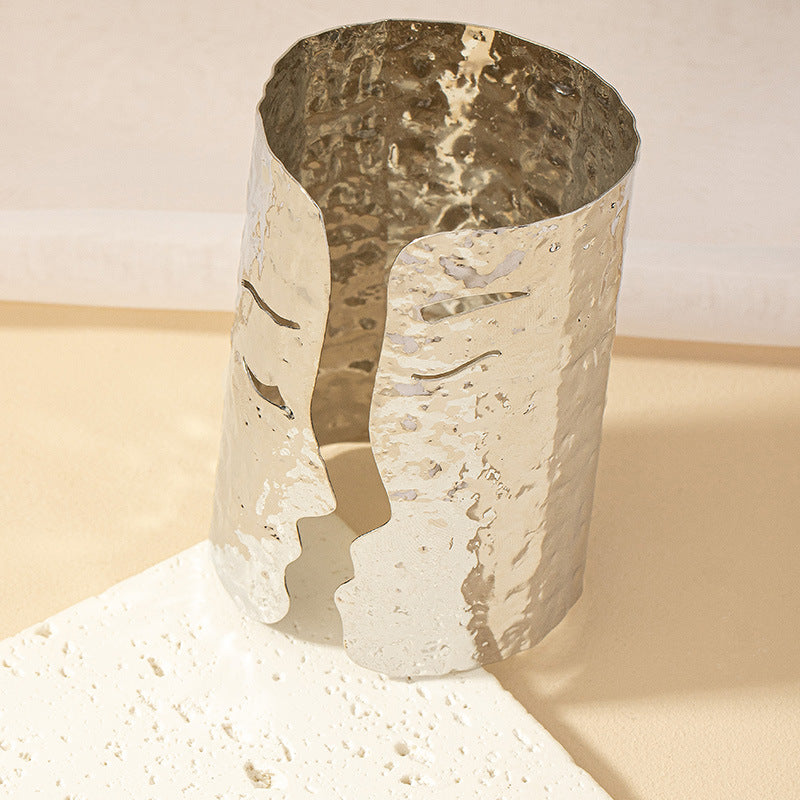 Artistic Face Cuff Bracelet: Bold & Unique!