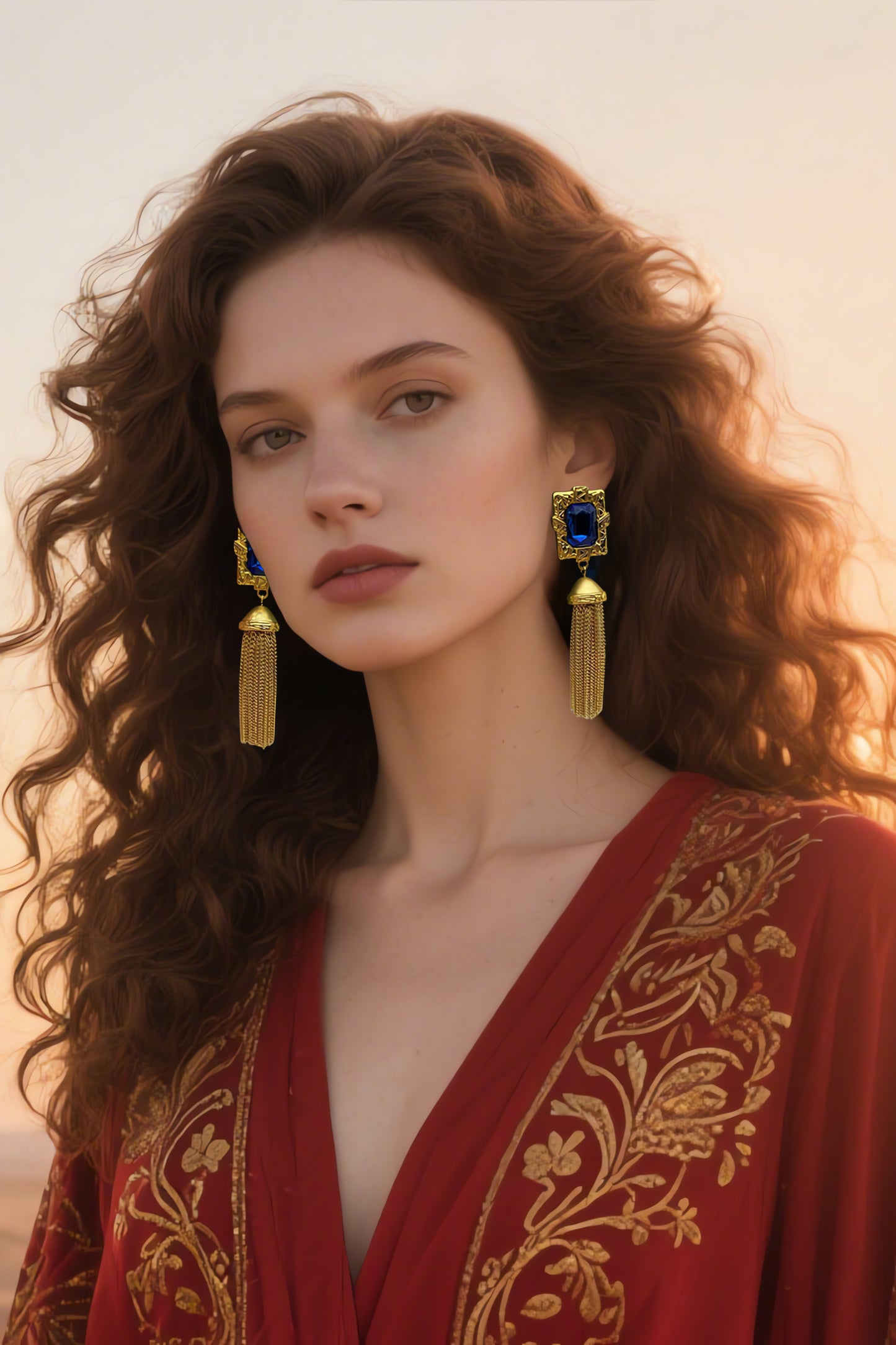 Tassel chain earrings-E071