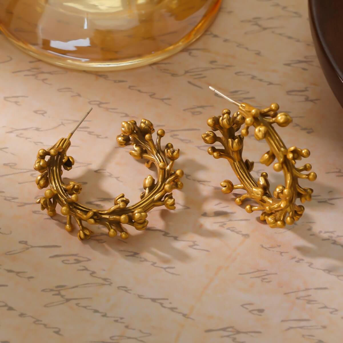 Branch flower earrings