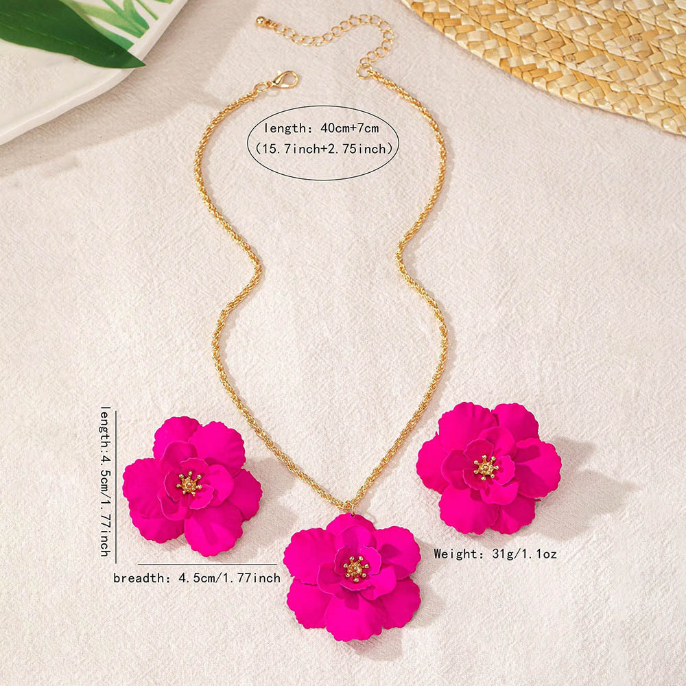 Vibrant Floral Jewelry Set: Fun & Playful Elegance!