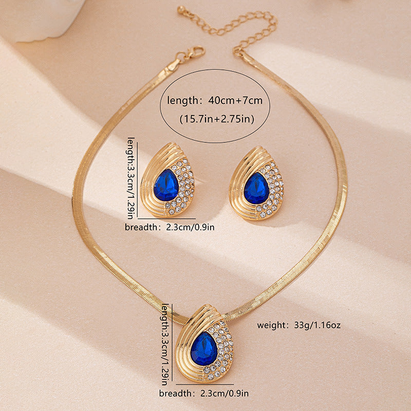Glamorous Blue Teardrop Jewelry Set: Elegance Redefined!