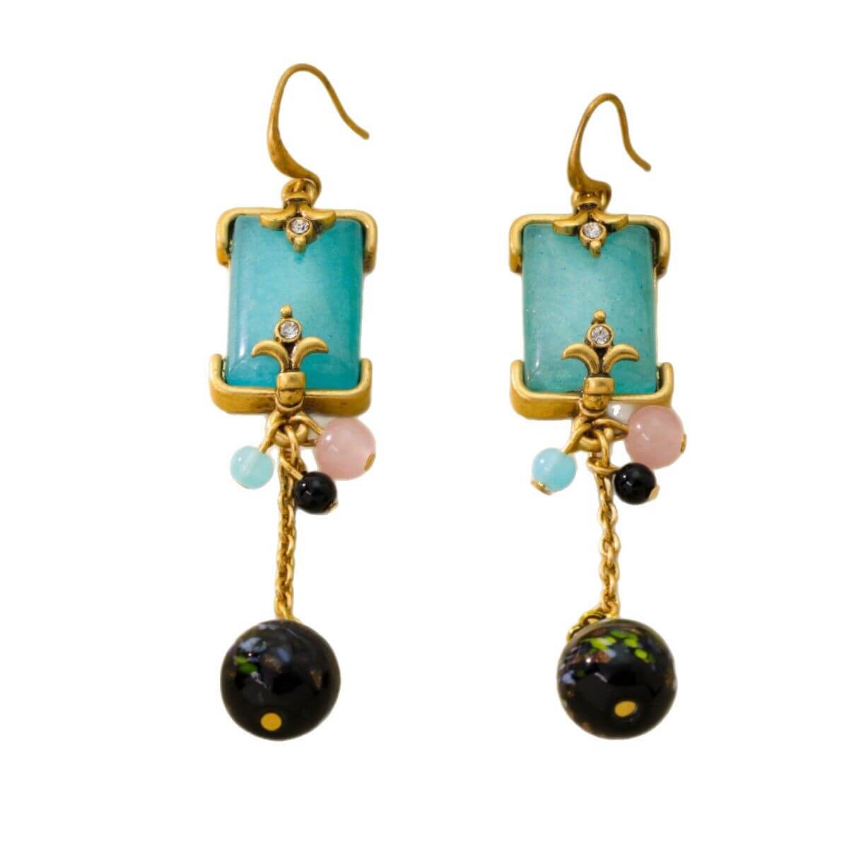 Rhinestone Leaf Earrings