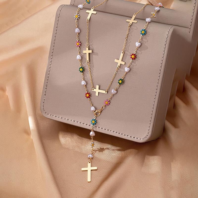 Colorful Cross Necklace: Faith Meets Fashion!