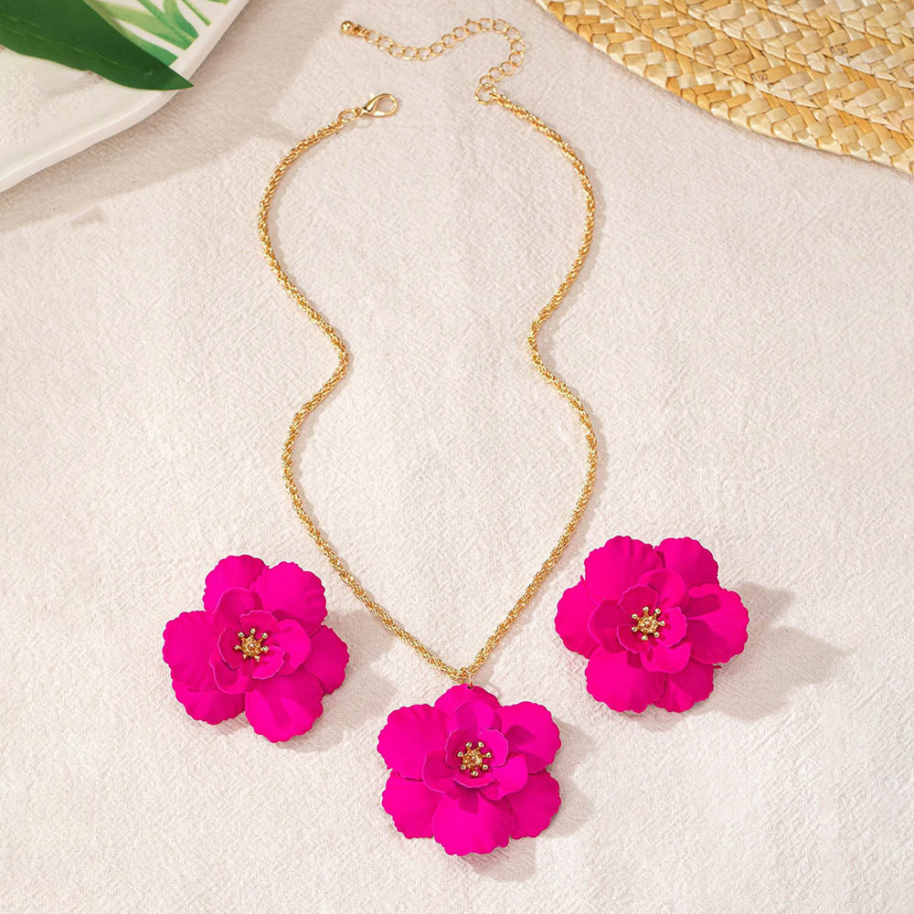 Vibrant Floral Jewelry Set: Fun & Playful Elegance!