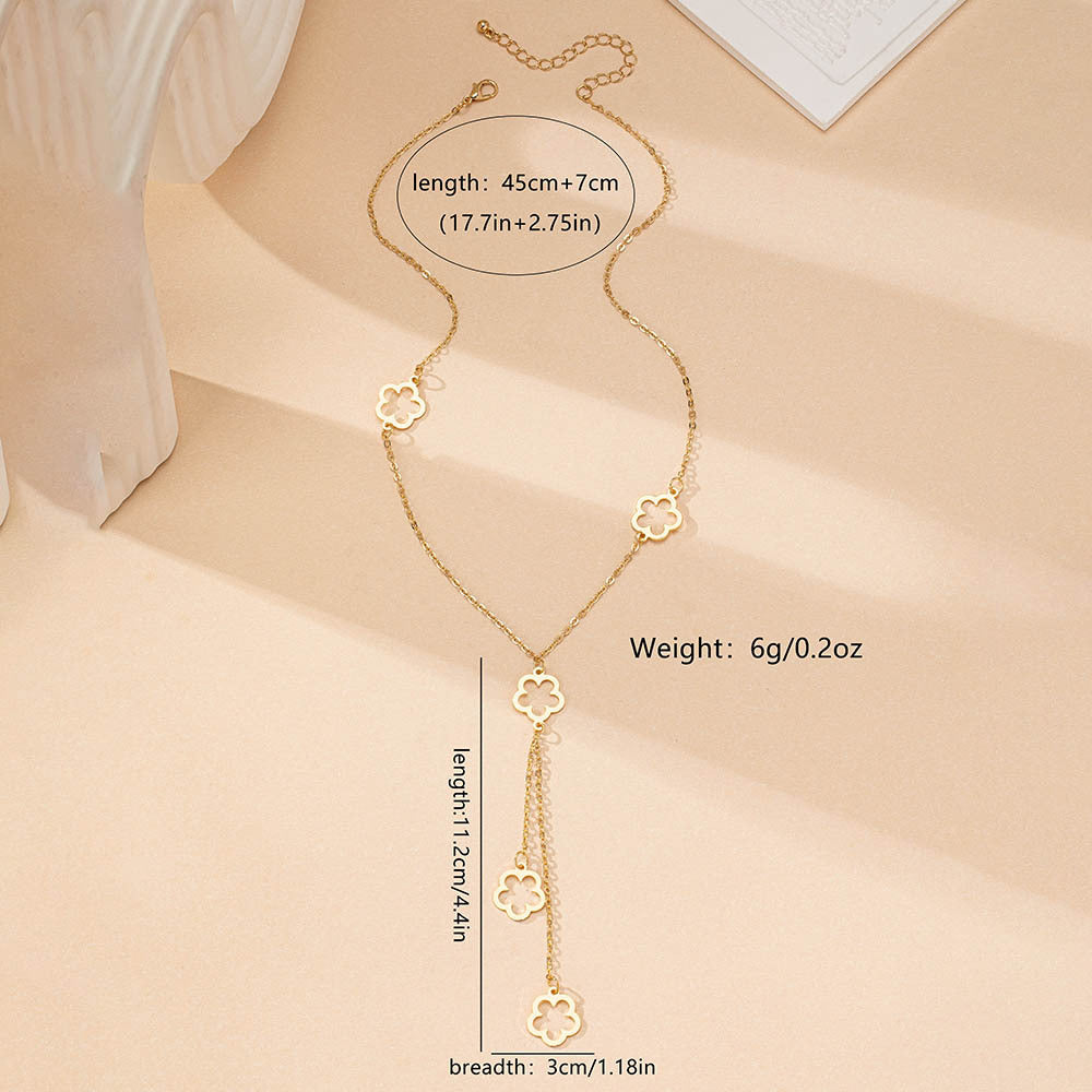 Charming Floral Lariat Necklace: Effortless Style!