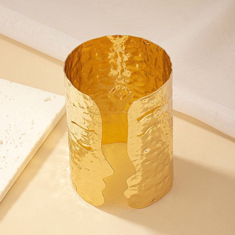 Artistic Face Cuff Bracelet: Bold & Unique!