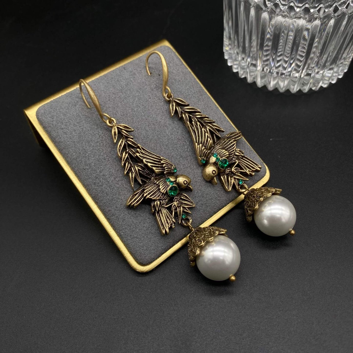 Bird Pearl Earrings-OY407