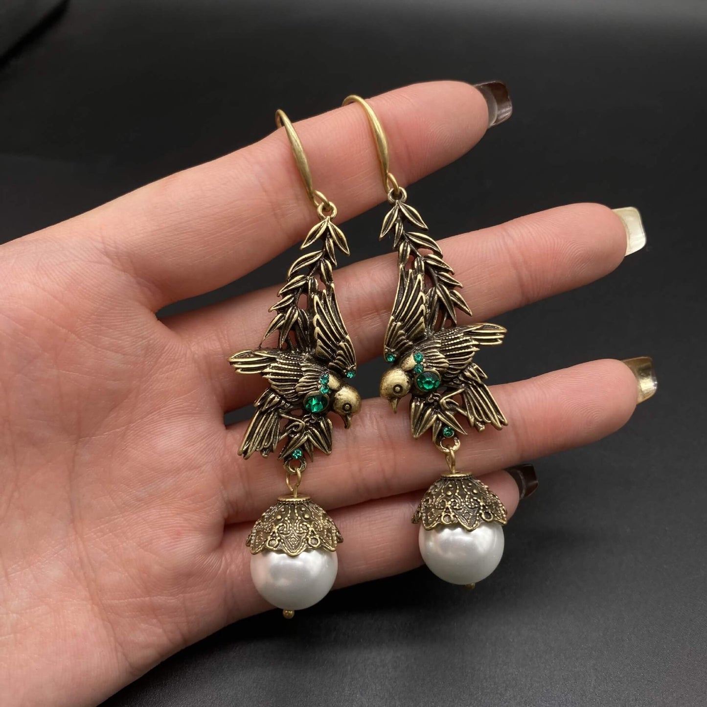Bird Pearl Earrings-OY407