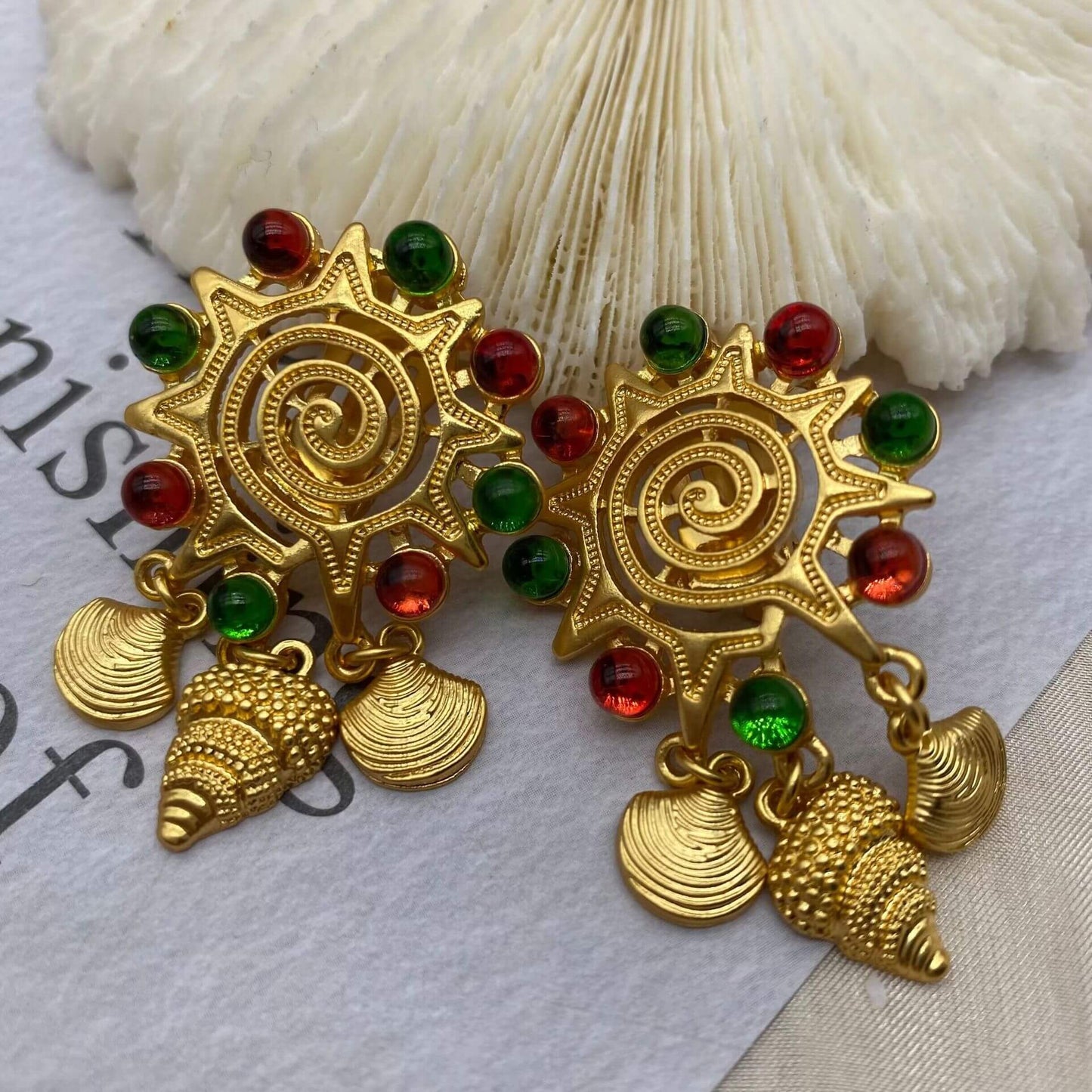 Bohemian sunflower earrings-E001
