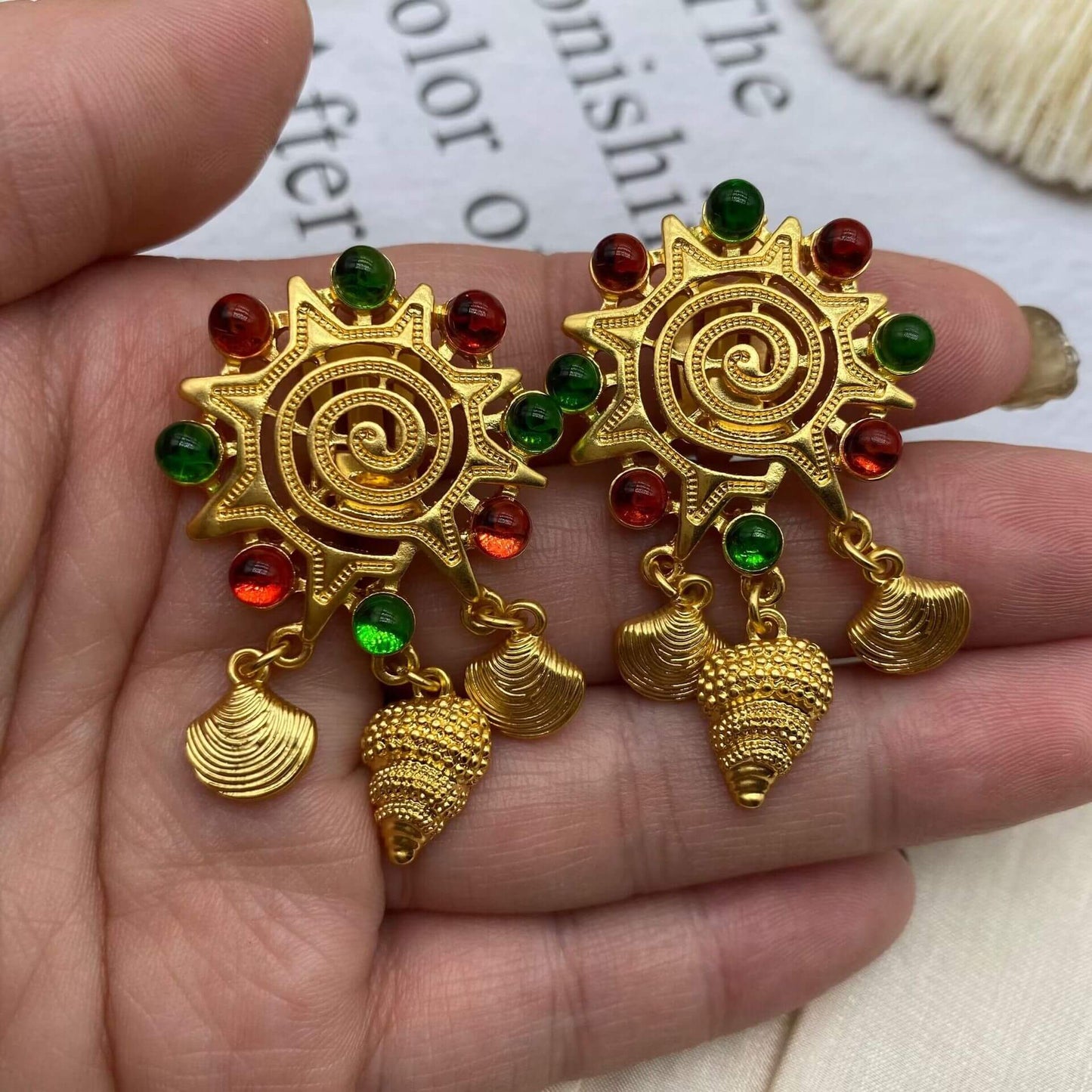Bohemian sunflower earrings-E001