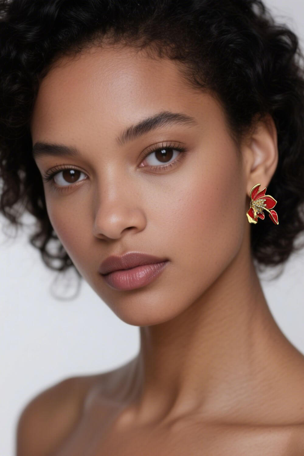 Glaze flower earrings