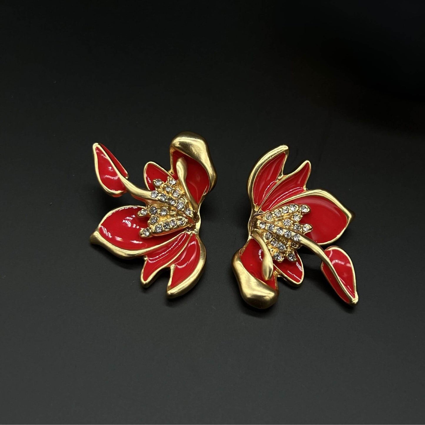 Glaze flower earrings