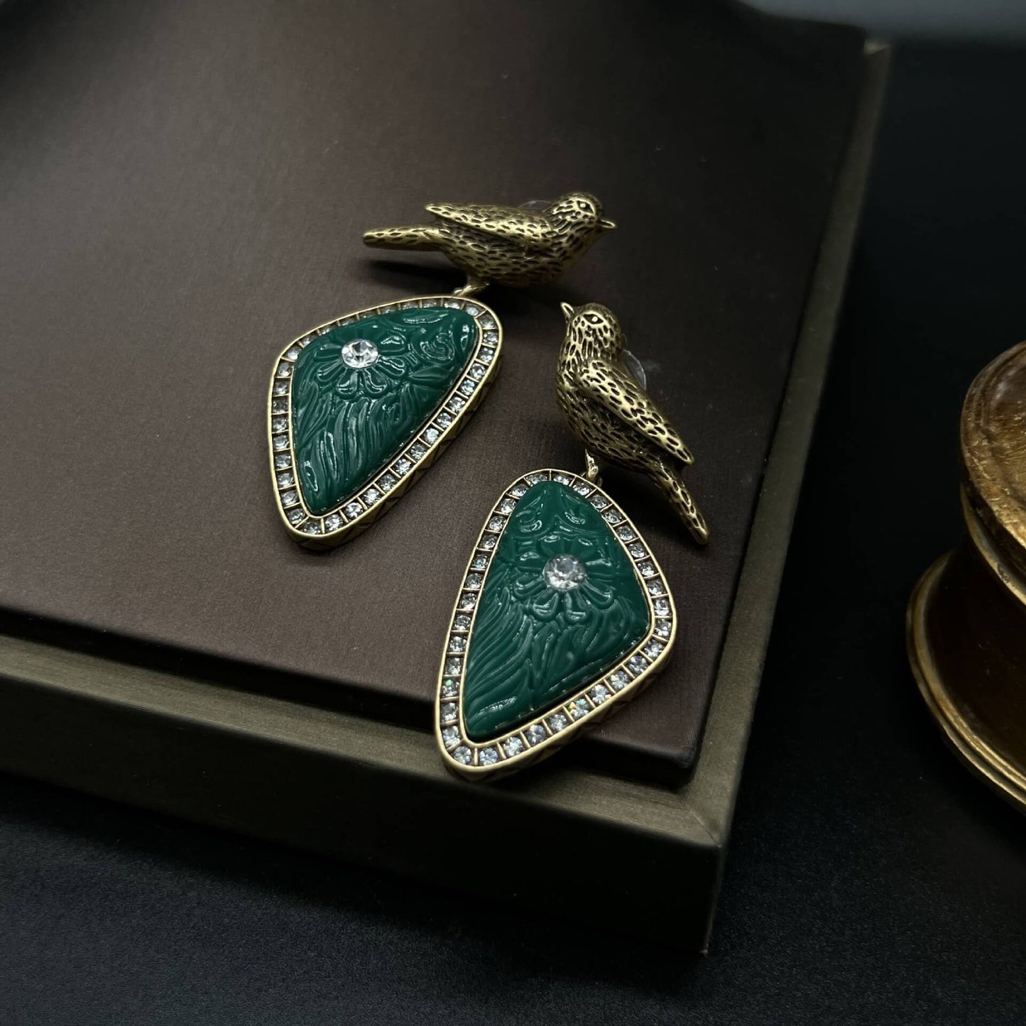 Green Geometric Earrings
