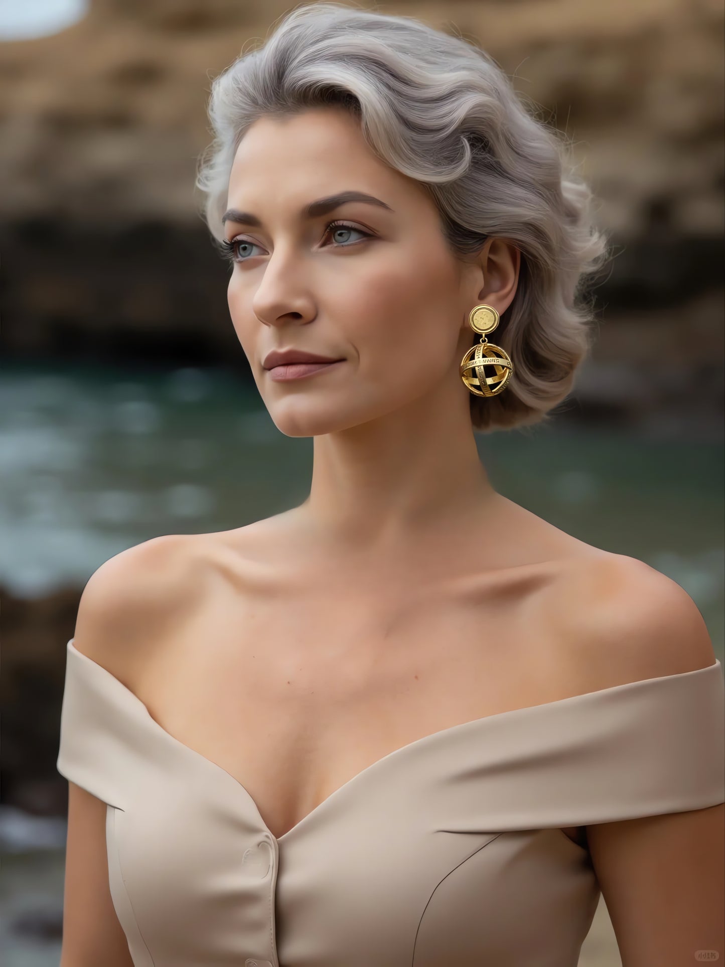 Hollow ball earrings-E415