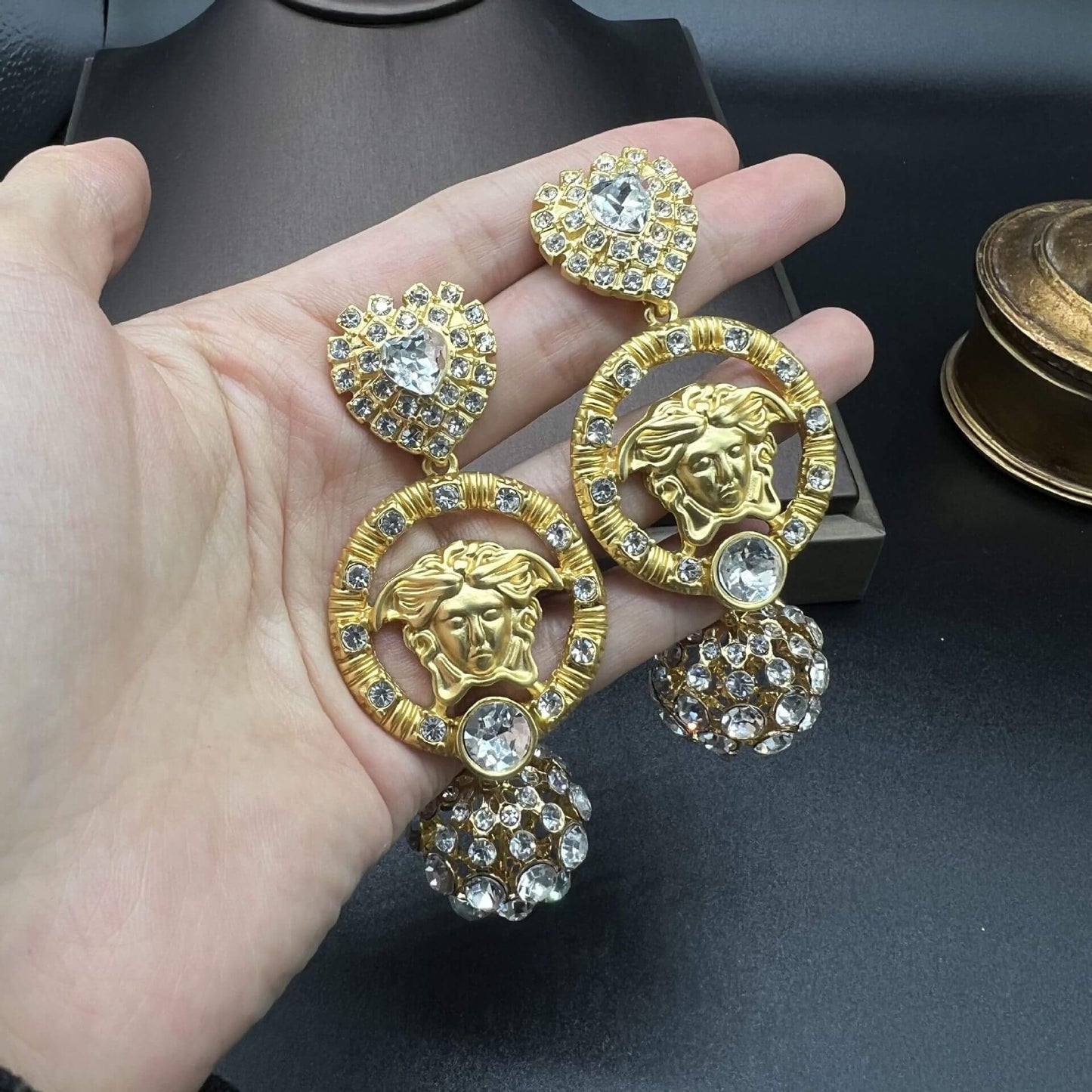 Medusa head earrings