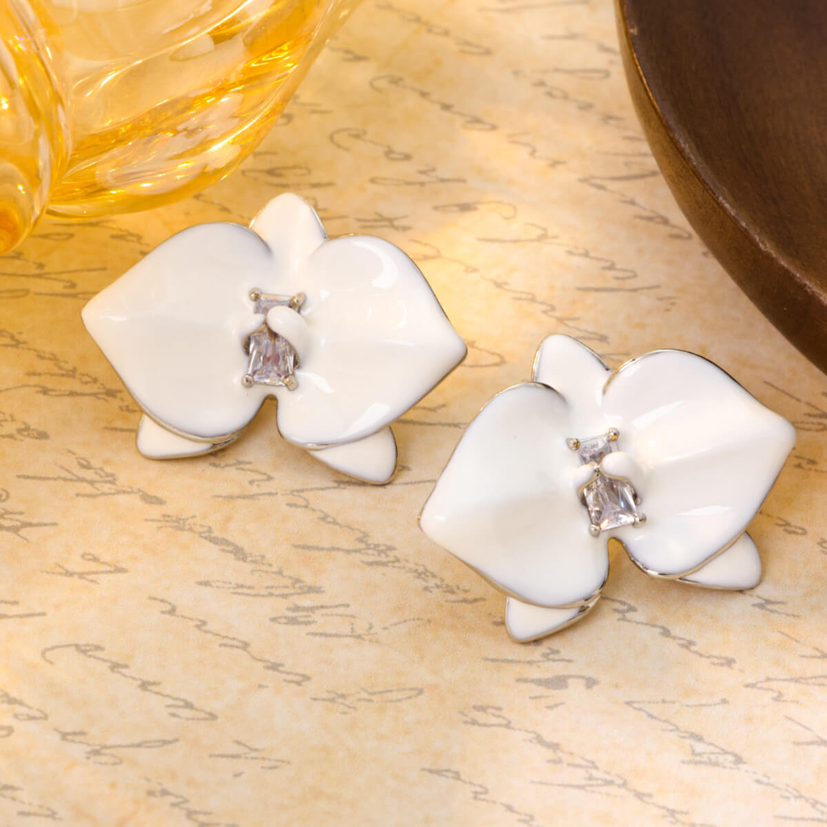 Orchid earrings
