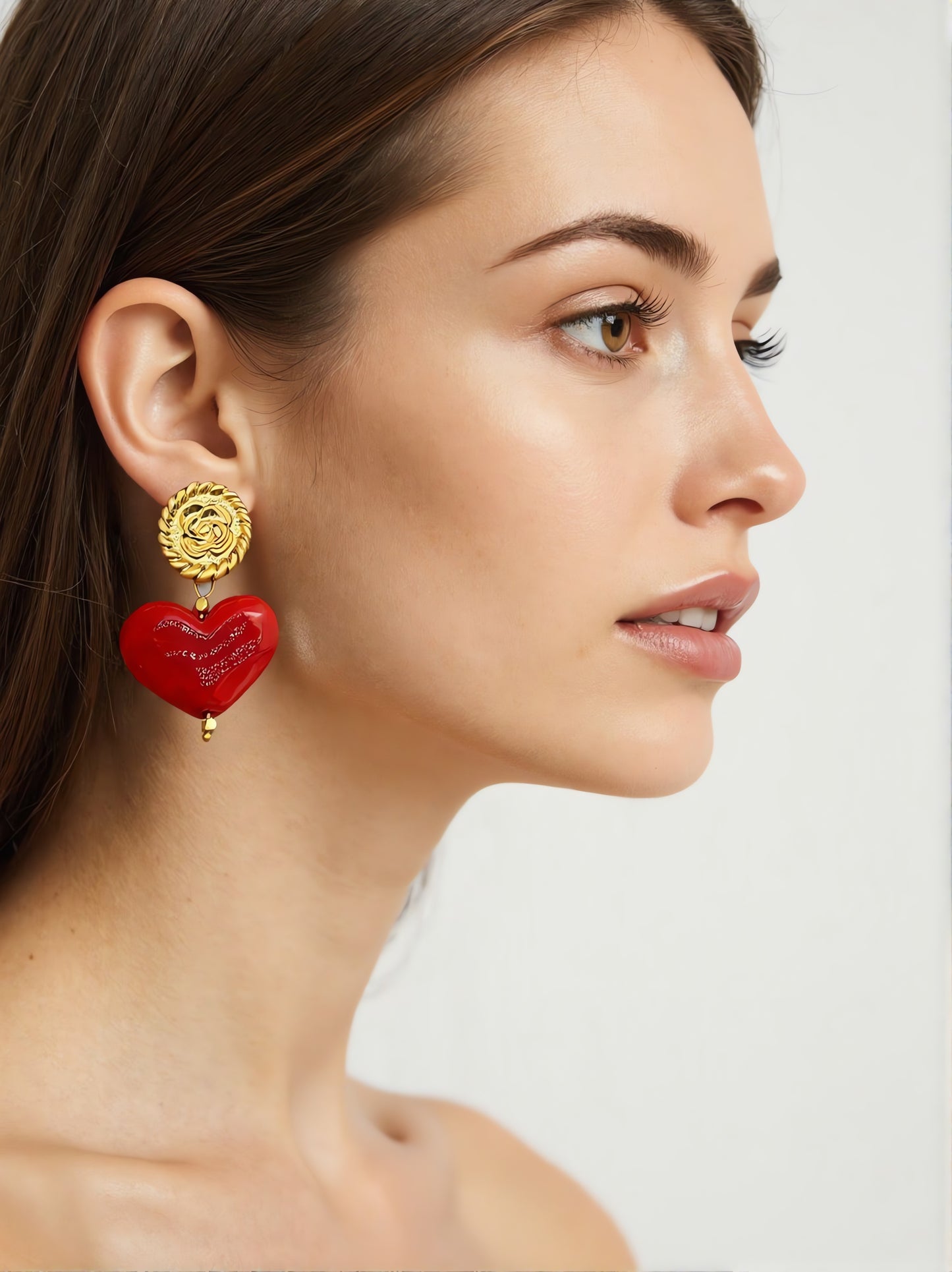 Red heart earrings