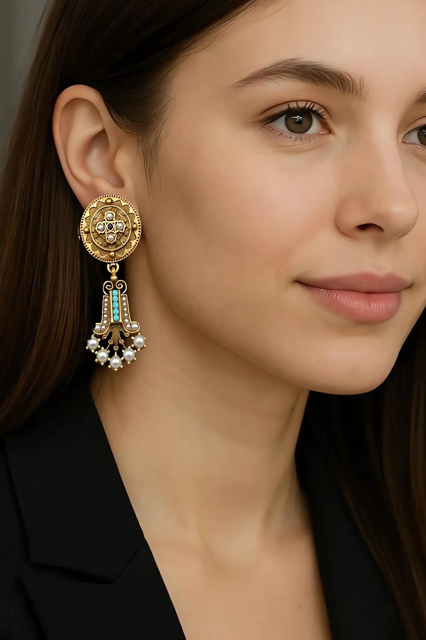 Round tassel earrings