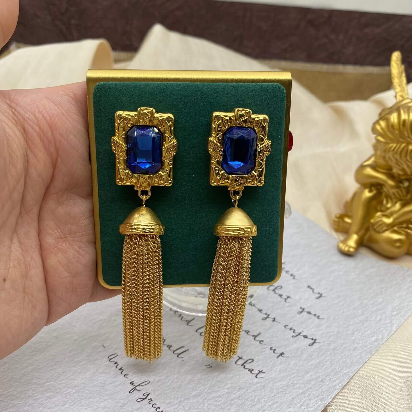 Tassel chain earrings-E071