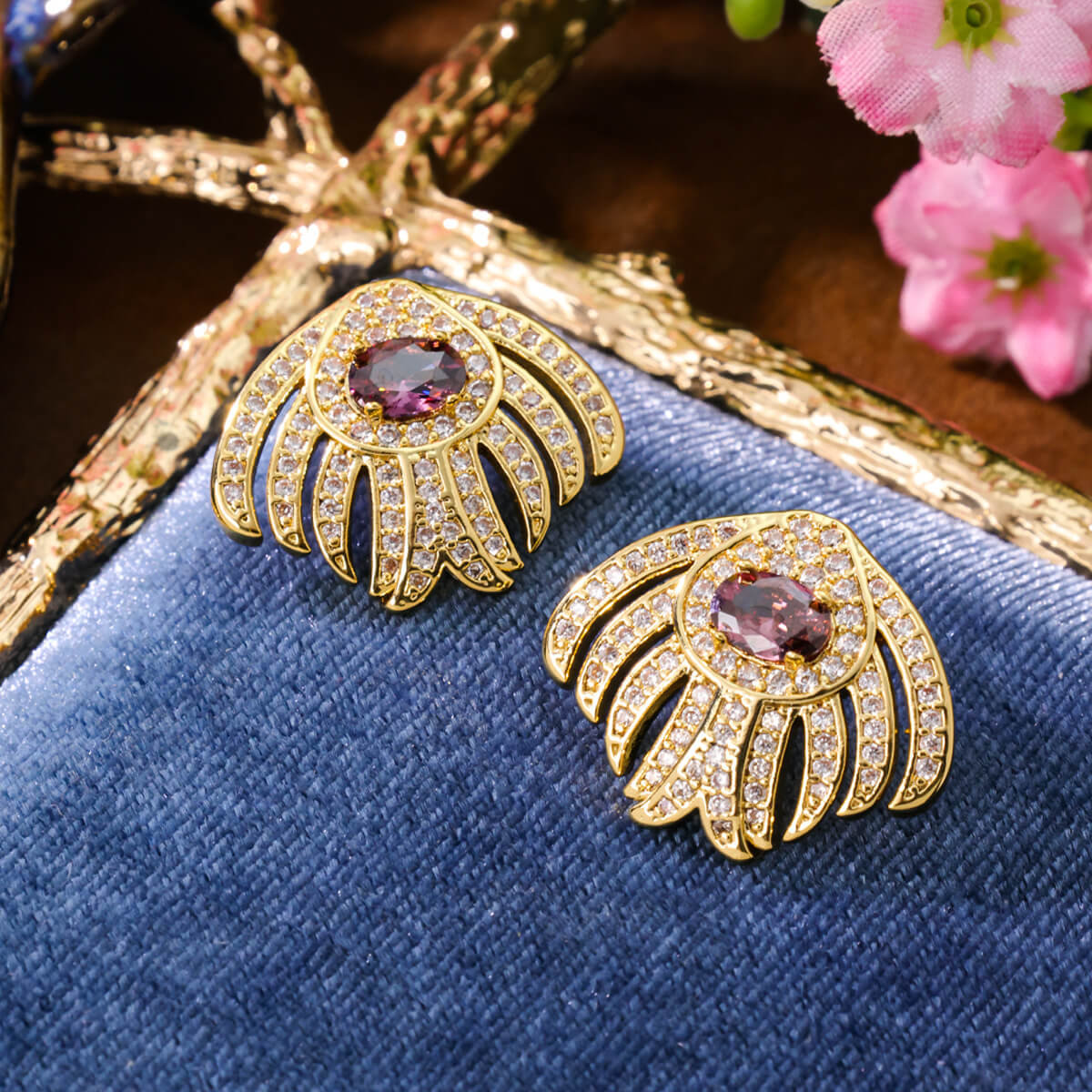 Zirconia Geometric Earrings