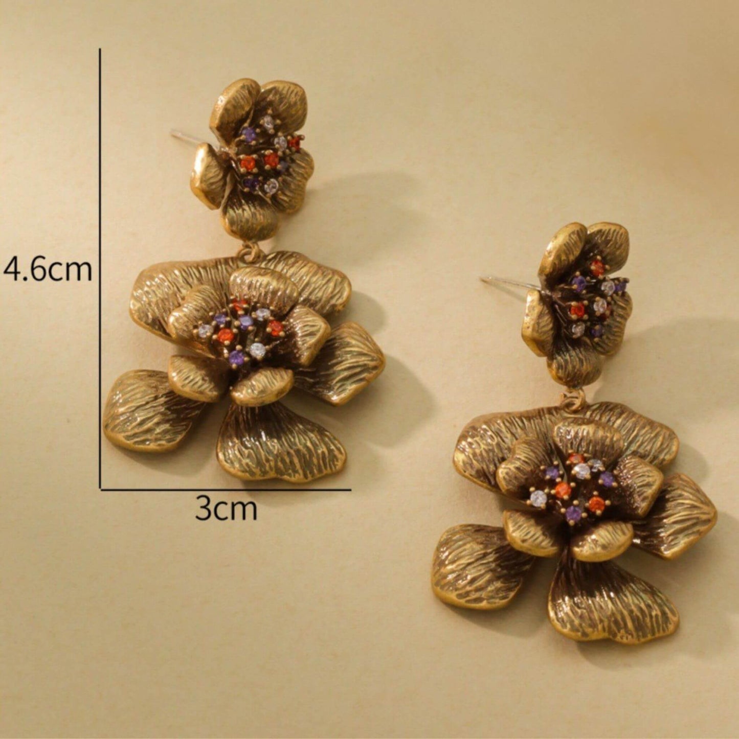 Zirconia flower earrings