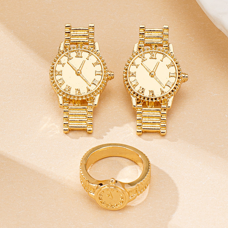Chic Watch-Inspired Jewelry Set: Timeless Elegance!