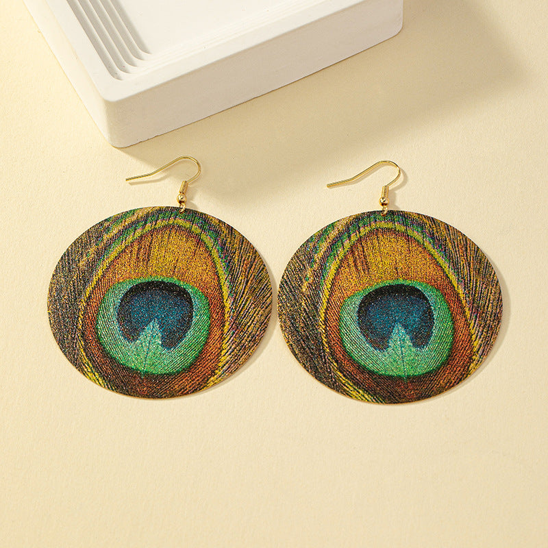 Vibrant Peacock Feather Earrings: Unique & Eye-Catching!