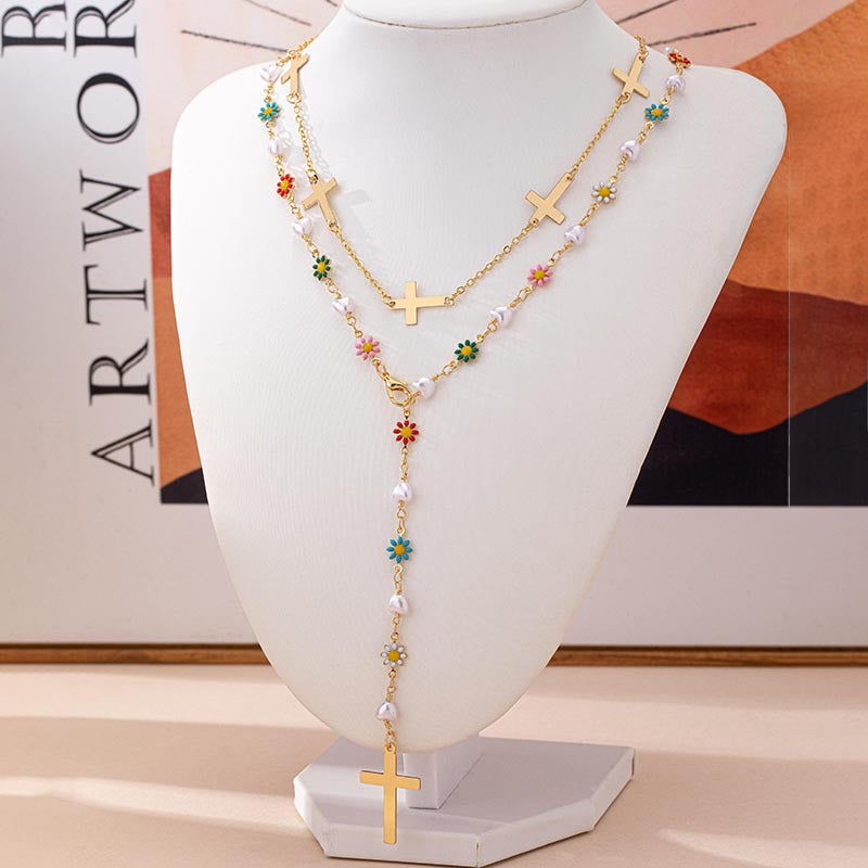 Colorful Cross Necklace: Faith Meets Fashion!