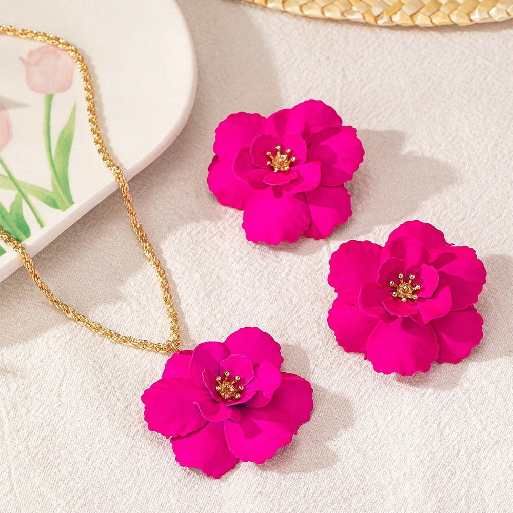 Vibrant Floral Jewelry Set: Fun & Playful Elegance!