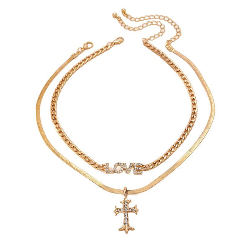 Trendy Layered Necklace Set: Love & Faith Combined!