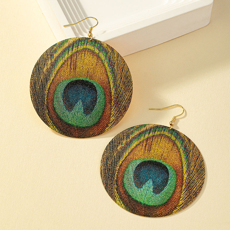 Vibrant Peacock Feather Earrings: Unique & Eye-Catching!