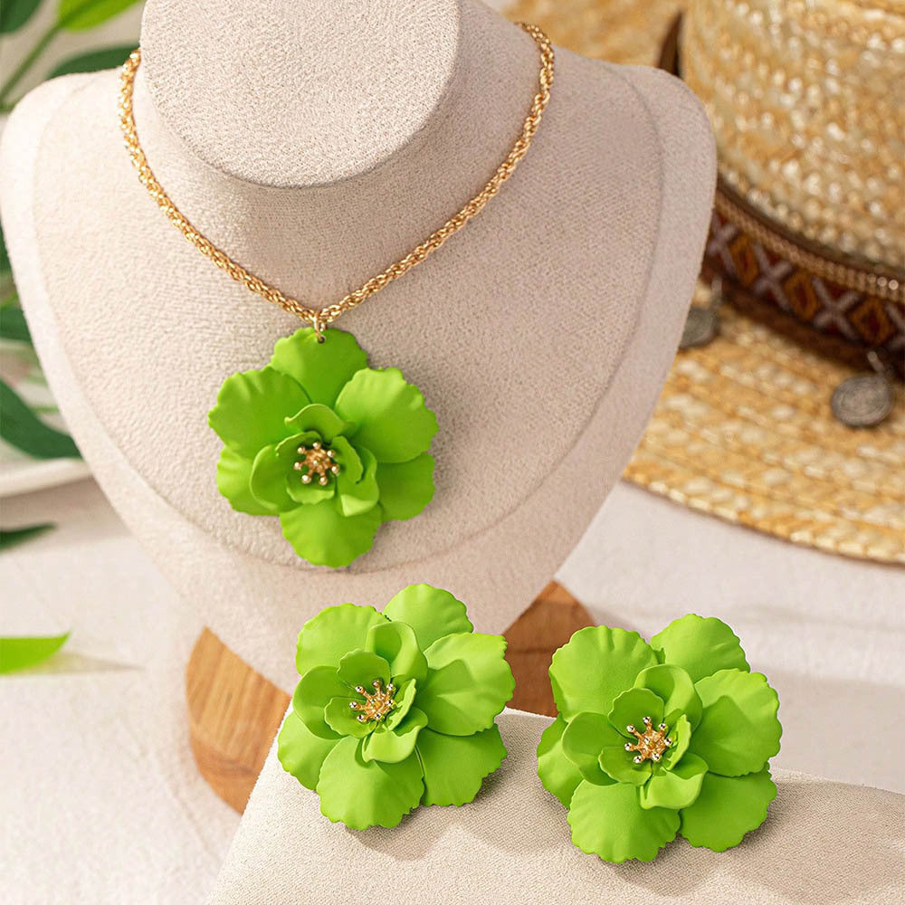 Vibrant Floral Jewelry Set: Fun & Playful Elegance!
