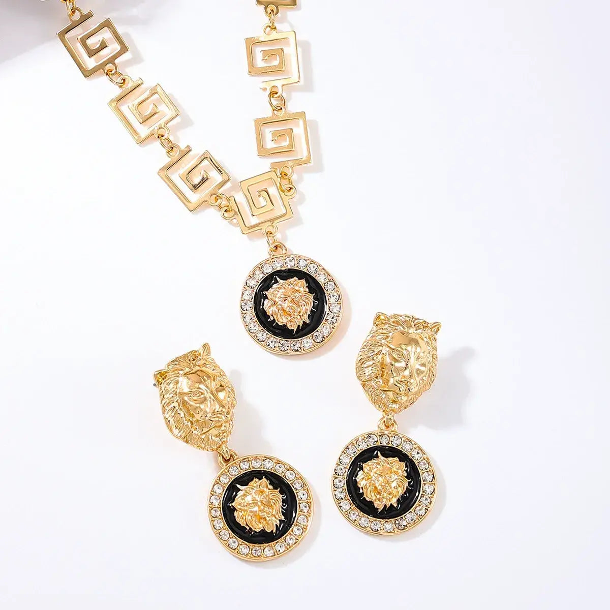 Gold Lion Jewelry Set