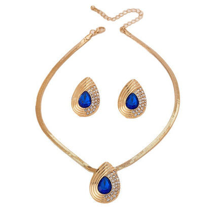 Glamorous Blue Teardrop Jewelry Set: Elegance Redefined!