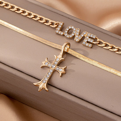 Trendy Layered Necklace Set: Love &amp; Faith Combined!