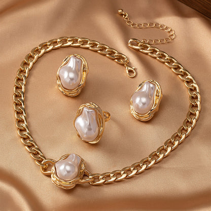 Glamorous Pearl Jewelry Set: Luxe Elegance!