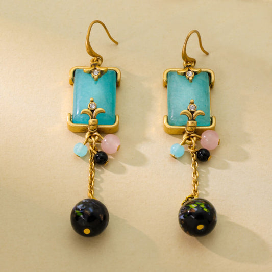 Rhinestone Leaf Earrings