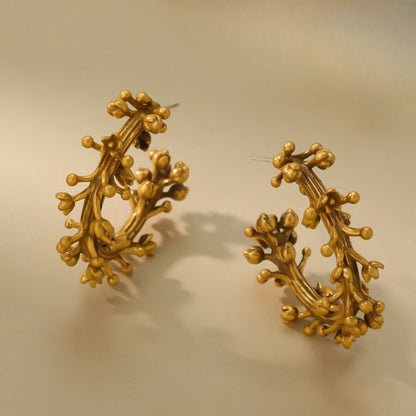 Branch flower earrings
