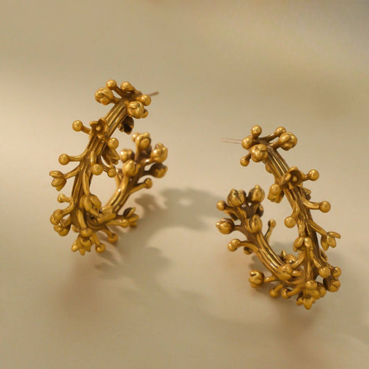 Branch flower earrings
