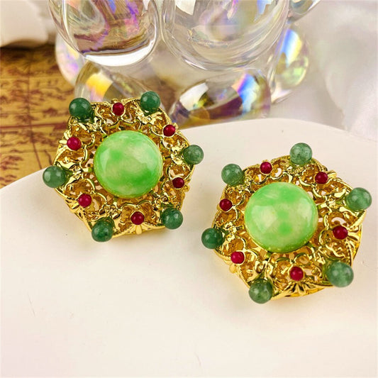 24K Gold Lace Hollow Earrings