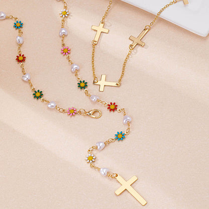 Colorful Cross Necklace: Faith Meets Fashion!