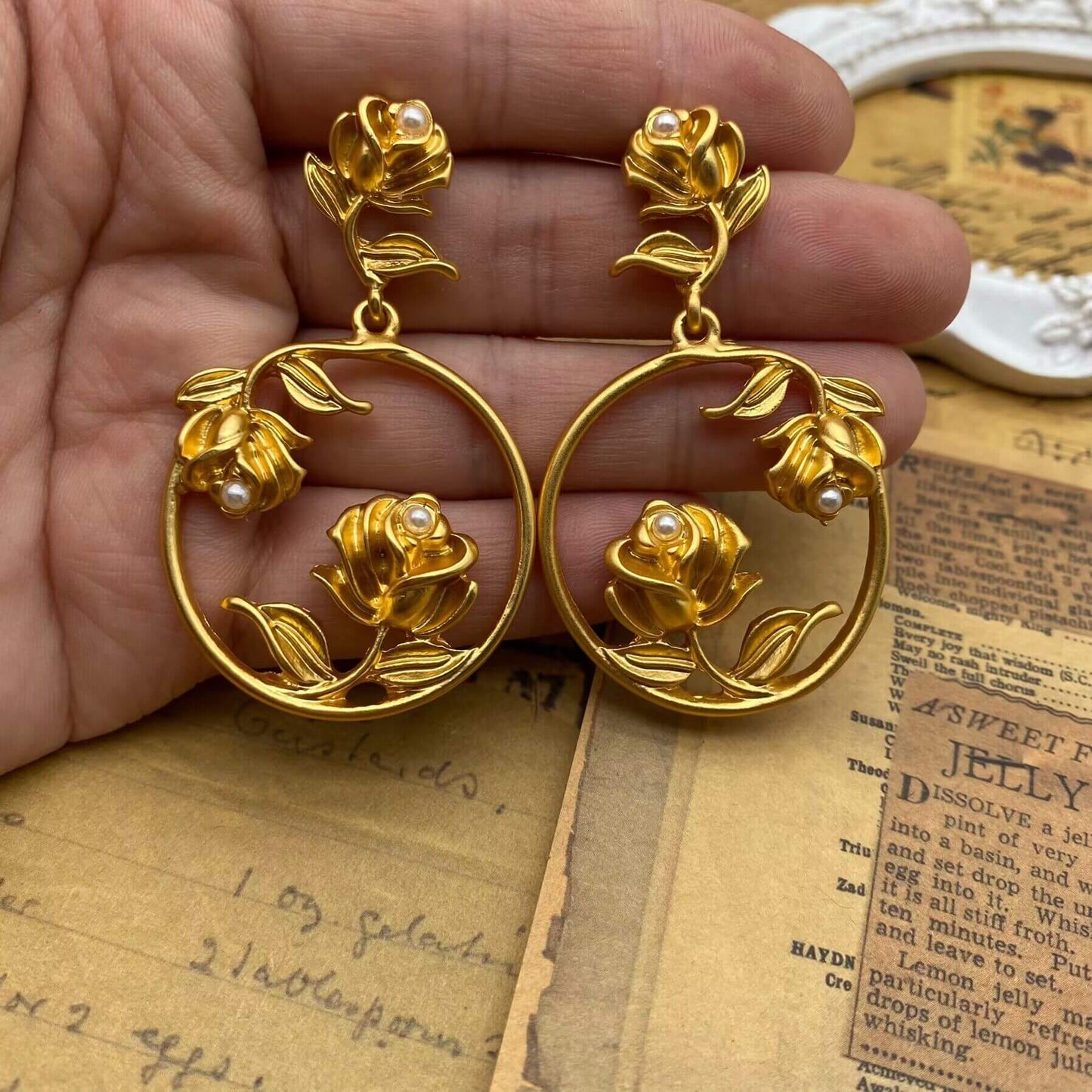 3D Rose  Earrings