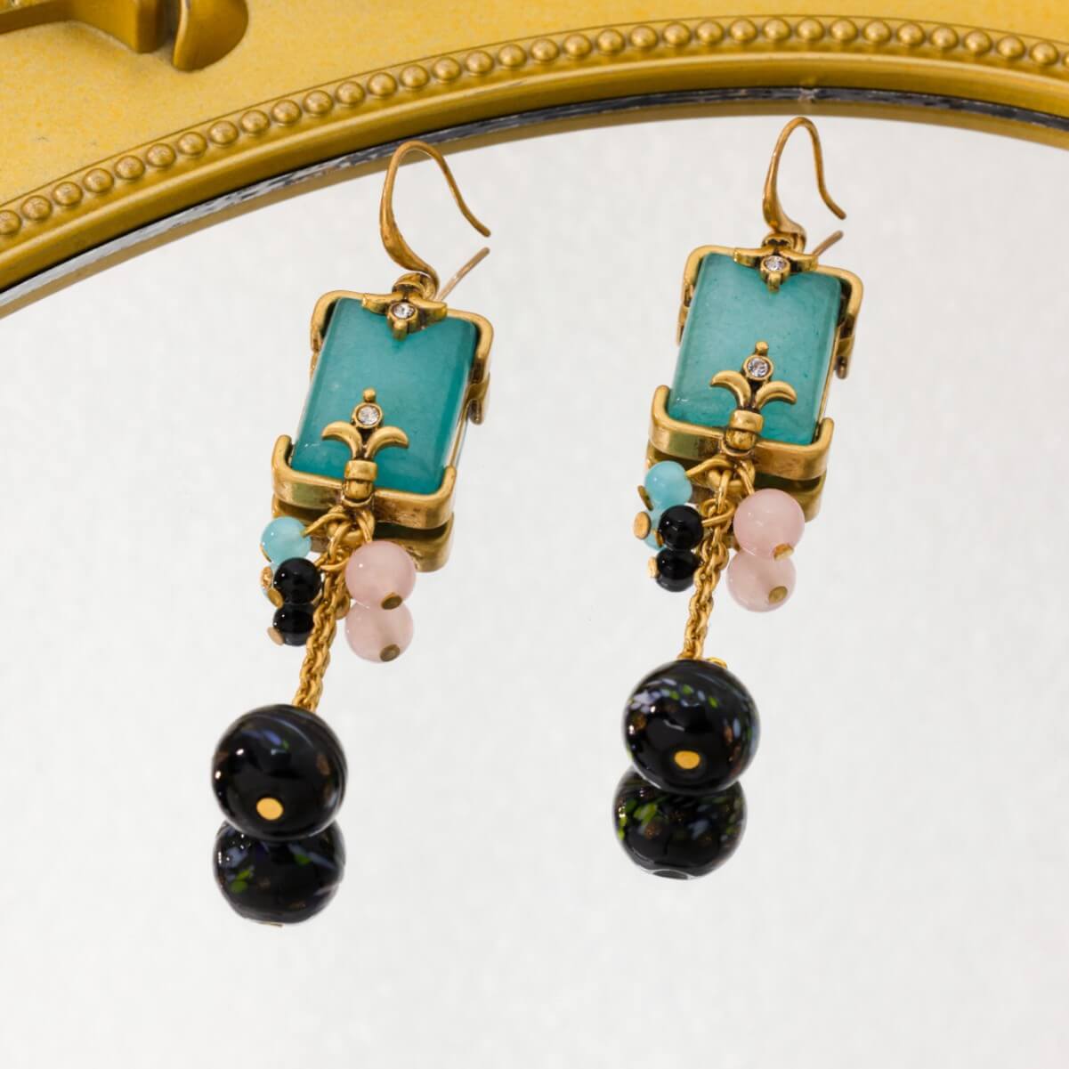 Rhinestone Leaf Earrings